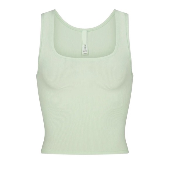 SKIMS Tops - RARE skims honeydew soft lounge cotton rib tank top